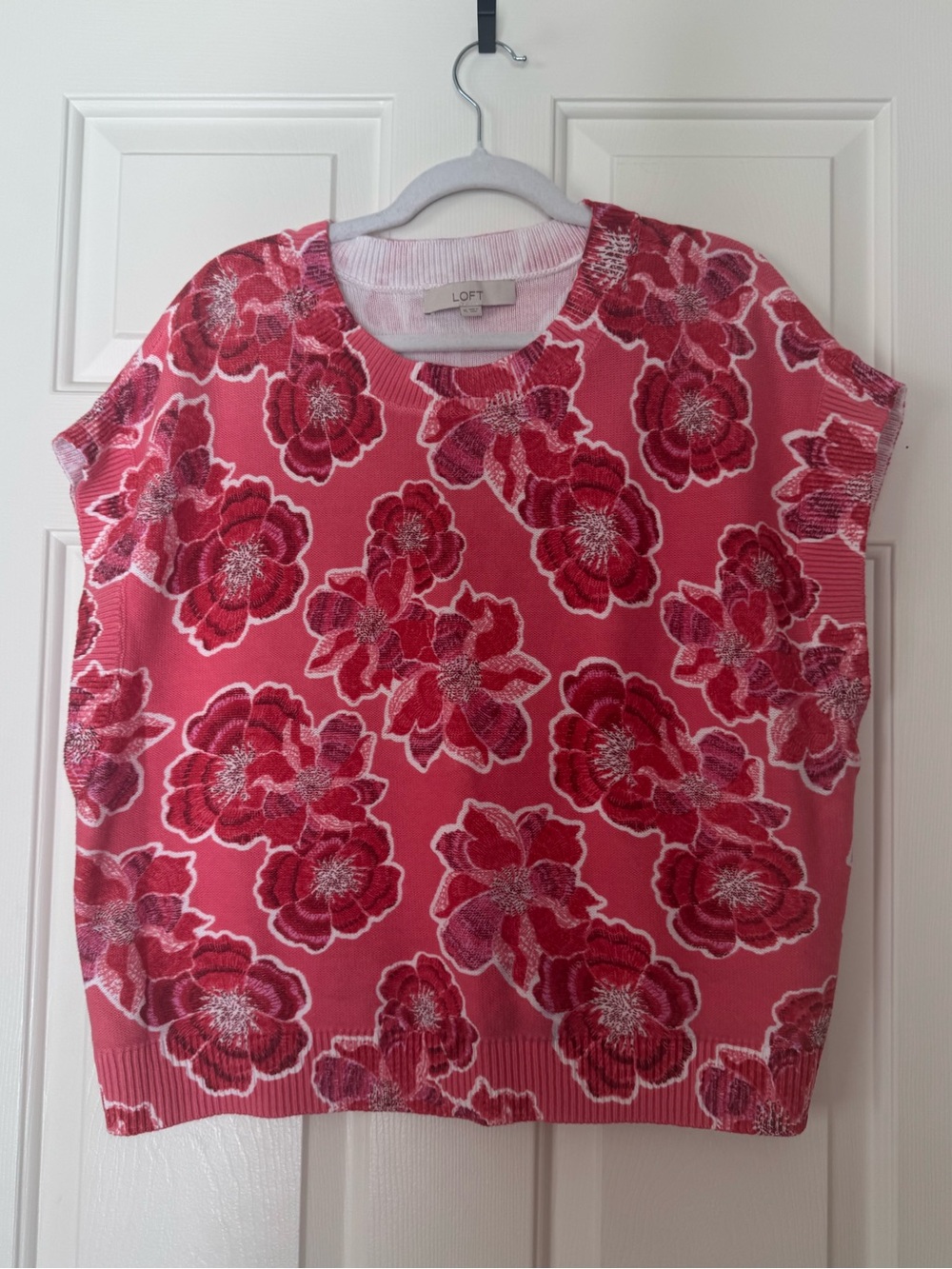 LOFT Floral Sweater Vest, XL